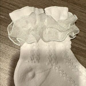 Adorable, Children’s White Ruffle Ankle Socks